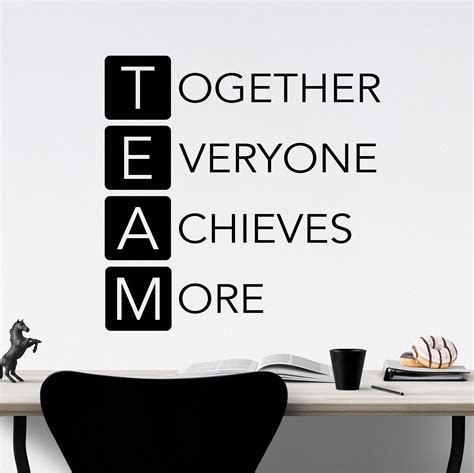 Office Wall Decal Team Together Everyone Achieves More Etsy In 2023