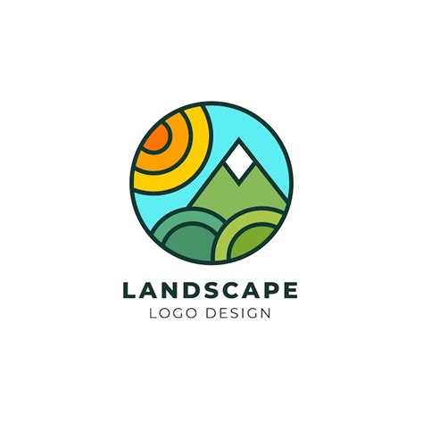 Premium Vector Minimalist Landscape Mountain Logo Design