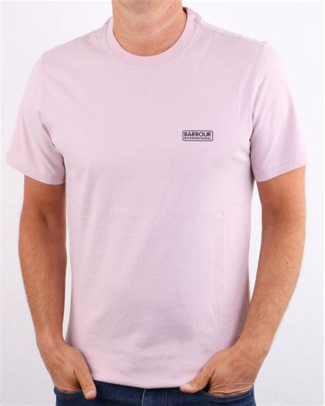 Barbour International Small Logo T Shirt Dust Pink 80s Casual Classics