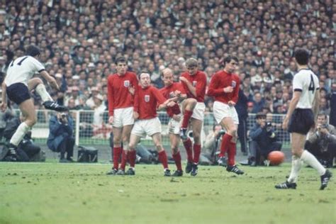 Belonged to a world that they had lost, a more innocent world before hooliganism and heysel. England 4 W Germany 2 in 1966 at Wembley. Lothar Emmerich strikes his free kick hard and low but ...