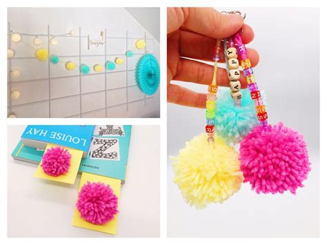 Pressen sie das bällchen mit dem konditorenmesser, wie auf dem bild oben gezeigt wird. Drei sommerliche DIY und Deko Ideen mit Pompons selber ...