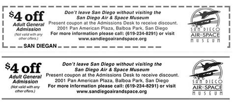 San Diego Air And Space Museum Coupons San Diegan
