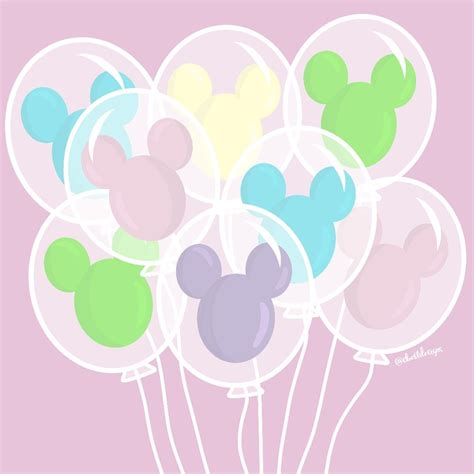 Mickey Disneyland Balloons Kawaii Pastel Created By Cb Designs