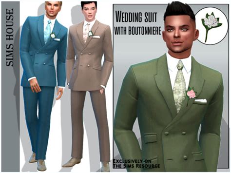 Wedding Suit With Boutonniere By Sims House At Tsr Lana Cc Finds