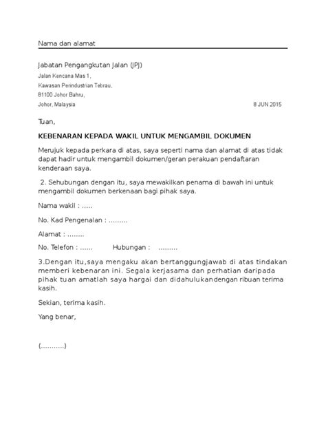 Surat wakil syarikat / 16 contoh surat wakil syarikat doc / related posts to contoh surat kuasa wakil syarikat. contoh surat wakil jpj