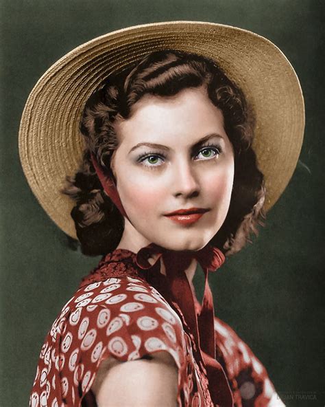 Ava Gardner With A Straw Hat As A Teenage Girl 1939 Colorized By