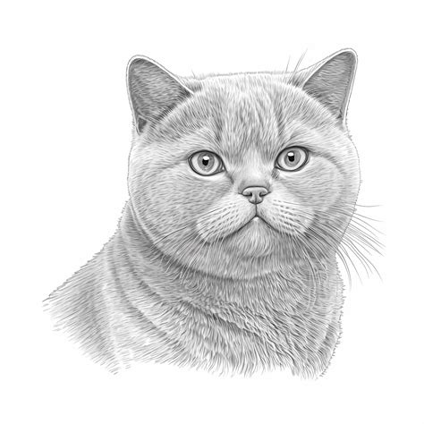 Premium Ai Image British Shorthair Cat Coloring Page Artistic Feline