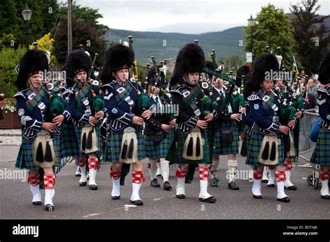 Royal Highland Gathering Scottish Marching Pipe Band Games Pipers At