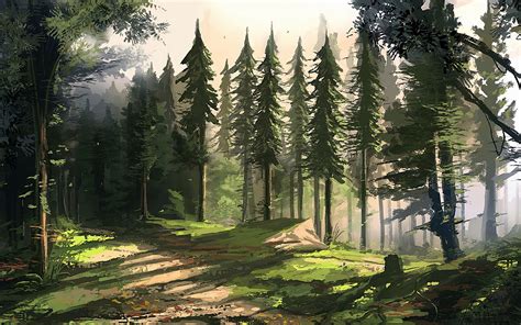 Download Wallpaper 2560x1600 Forest Trees Nature Landscape Art
