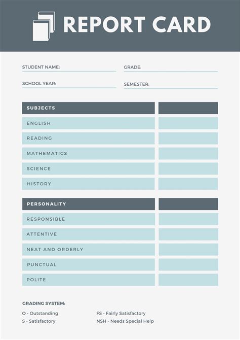 Boyfriend Report Card Template