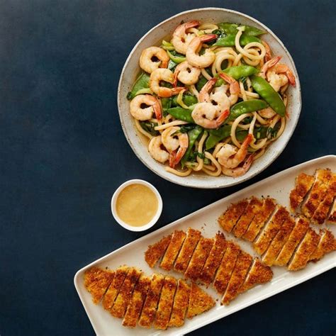 This quick n delicious ramadan recipe will have everyone wanting more. Recipe: Crispy Chicken Katsu & Soy Mayo with Shrimp & Vegetable Udon - Blue Apron