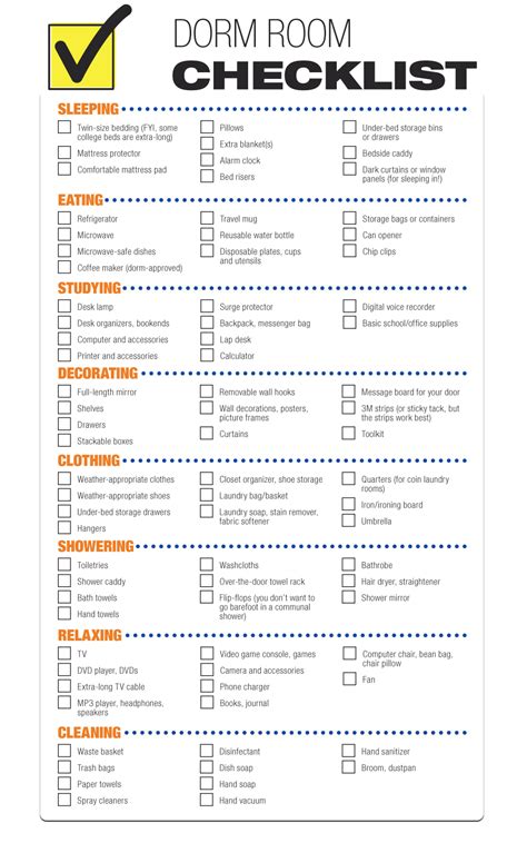 Dorm Room Checklist 80 Essentials To Bring With You On Moving Day