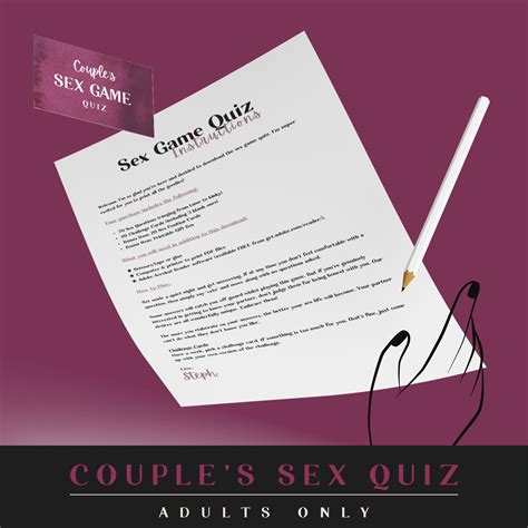 Printable Sex Game Quiz Get To Know Your Partner Sexually And Understand