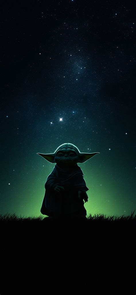 Star Wars Yoda And Night Stars Wallpapers Aesthetic Yoda Wallpaper