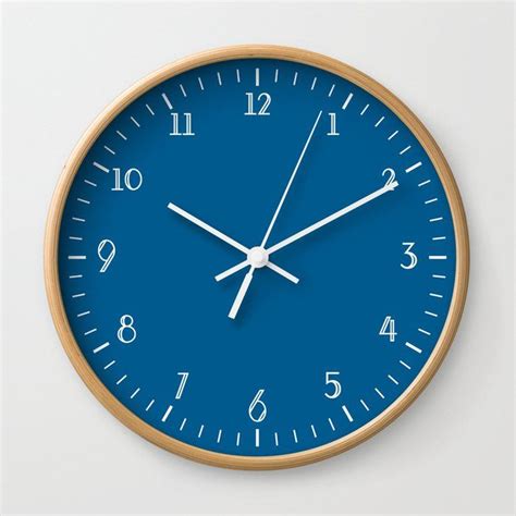 Simple Dark Blue Wall Clock With White Numbers Wall Clock 2 Blue Wall