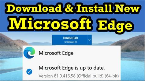 Download And Install New Microsoft Edge Browser YouTube