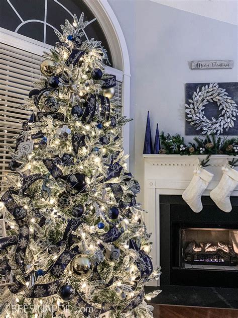 10 Blue Silver Christmas Tree Decoomo
