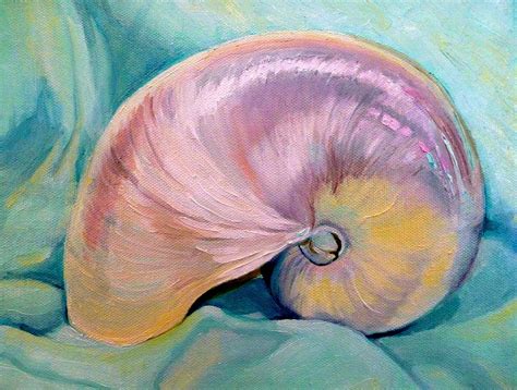 Pearly Nautilus Shell Painting By Margaret Marcom Fine Art America