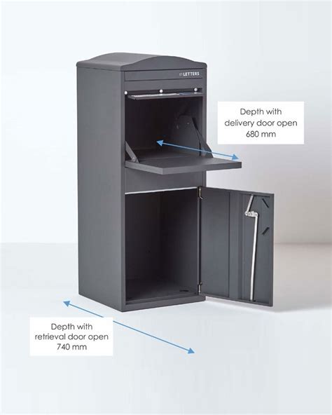 Large Curve Top Front Access Dark Grey Smart Parcel Box