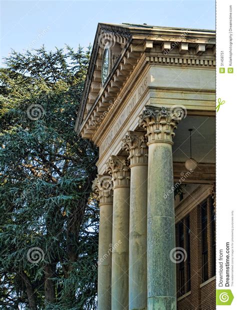 Historic Limestone County Alabama Courthouse Columns Stock