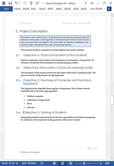 grant proposal template ms wordexcel templates forms