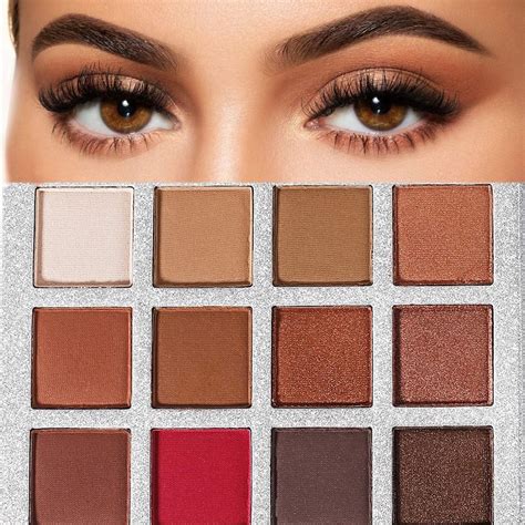 Brown Nude Matte And Shimmer Eyeshadow Palette Red Eyeshadow Palette Brown Nude Eye Shadow