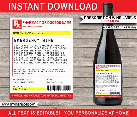 Printable Rx Label Template Sending A T In Another City Or Country