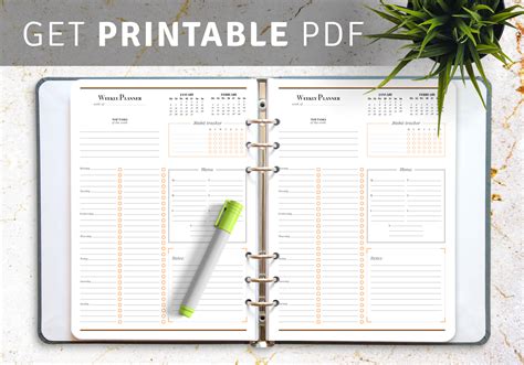 Paper Weekly Planner Split Section Daily Planner Weekly Schedule To Do
