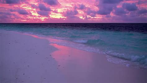 Tropical Paradise Maldives Sunset Time Lapse Glowing Rays Island On