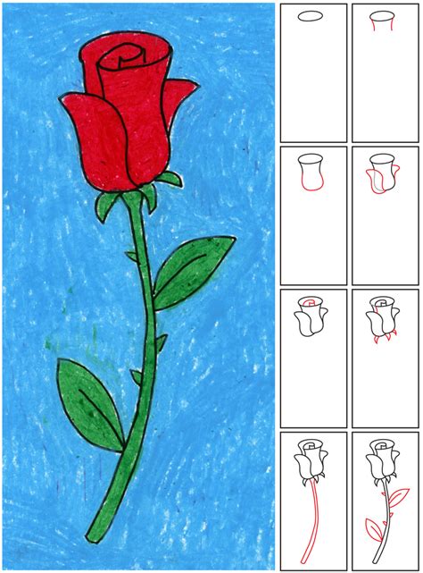 How to Draw a Rose | Art Projects for Kids gambar png