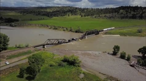 Train Derails Into Yellowstone River In Stillwater County