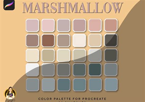 Marshmallow Procreate Color Palette Swatch Pastel Tones Crella