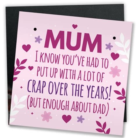 Funny Mum Birthday Card Funny Mothers Day Card From Daughter
