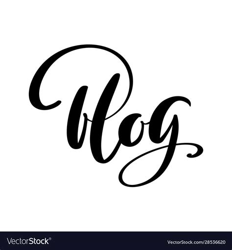 Blog Calligraphy Text Concept For Social Vector Image