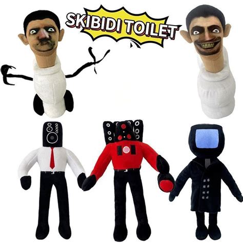 30cm Skibidi Toilet Characters 5pcs Set Stuffed Toy Plush Skibidi Toilet Plush