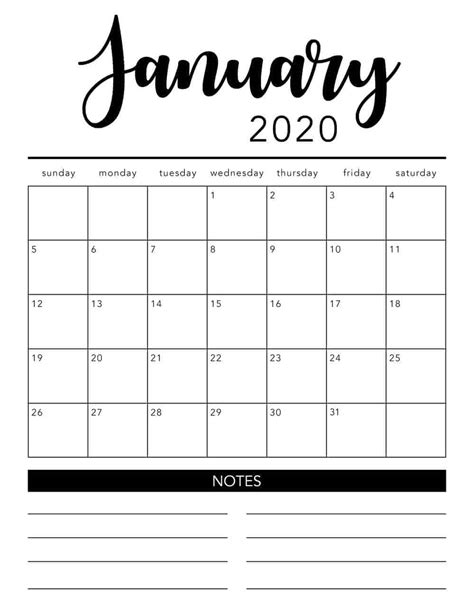 Free 2020 Printable Calendar Template 2 Colors I Heart Naptime