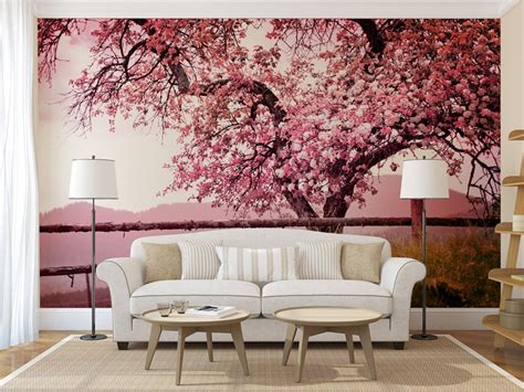 Cherry Blossom Tree Mural Self Adhesive Peel And Stick Photo Etsy