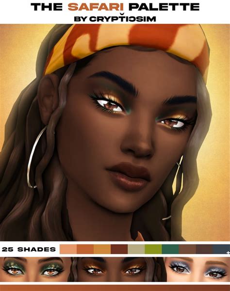 The Safari Palette Crypticsim Makeup Cc Sims 4 Cc Makeup Sims 4 Tattoos