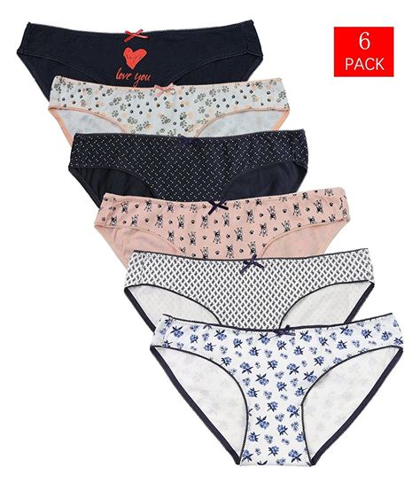 Womens Clothing 6 Pack Of Womens Cotton Thong Panties Underwear Low
