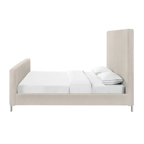 Posh Living Alex Linen Fabric Upholstered Platform Queen Bed Frame In