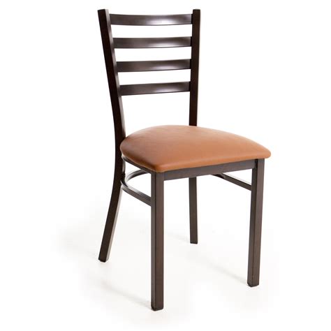 Seat material options include fabric, metal, polypropylene, resin, and wood, ensuring you can find the product that works best with your restaurant or bar theme. Chairs : Metal Ladder Back Chair - Wood Look