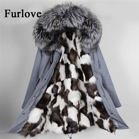 Winter Coat Women Womens Jackets Natural Raccoon Fur Collar Hooded