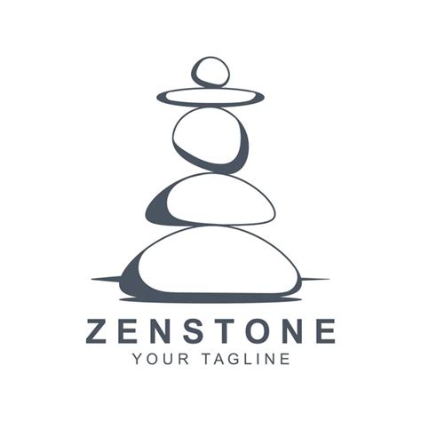 Premium Vector Balance Stone Logo Design Zen Stone Silhouette Logo