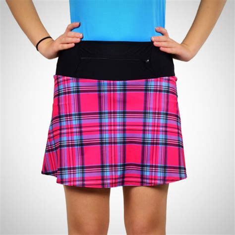 Pink Plaid Golftennis Skirt With Pockets Anti Ride Shorts Sparkleskirts