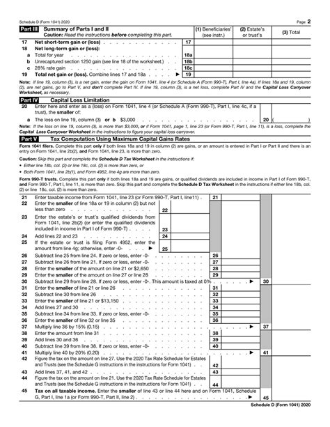 Irs Form 1041 Schedule D Download Fillable Pdf Or Fill Online Capital