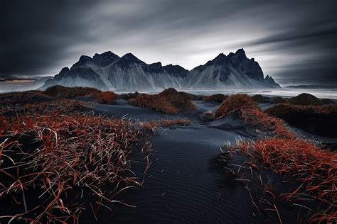 Iceland Dark Sky Nature Landscape Wallpapers Hd