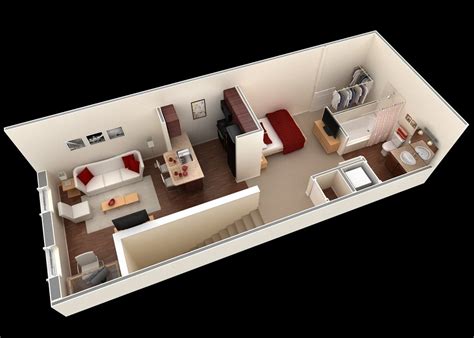 Awesome Tiny Apartment Plans Pictures Jhmrad