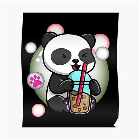 Retro Bubble Tea Kawaii Panda Boba Poster For Sale By Powerah Redbubble