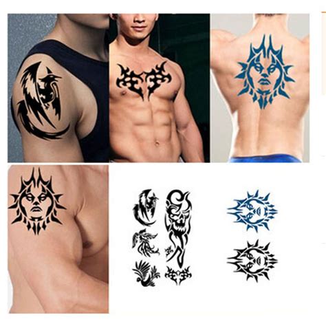 10pcsset Waterproof Tattoo Sticker Men Half Sleeve Arm Back Print