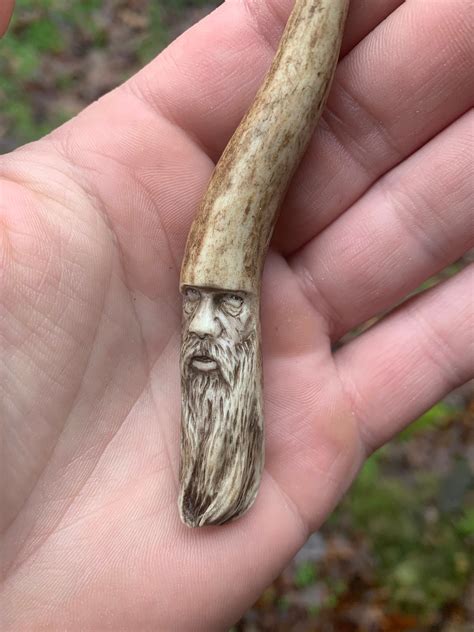 Bone Carving Bone Jewelry Antler Pendant Deer Antler Art Hans